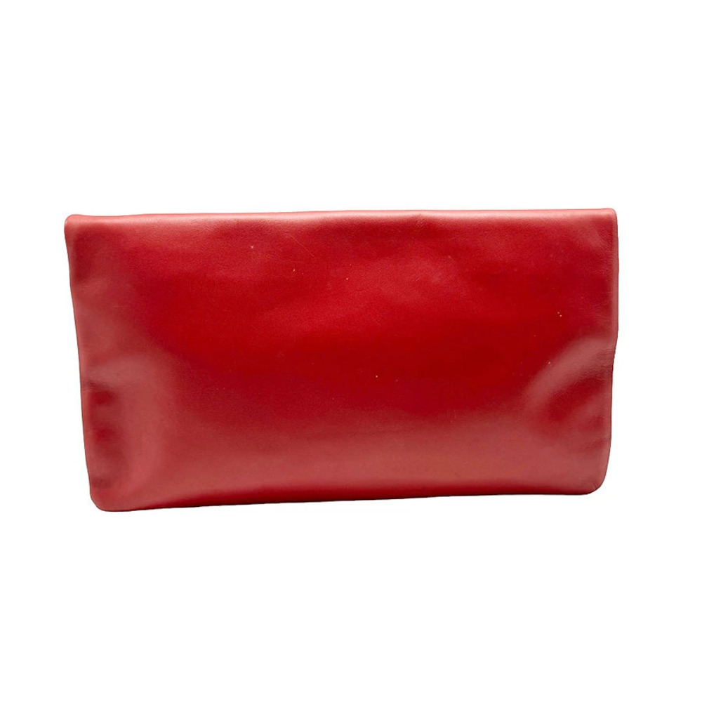 Saint Laurent gold bag clutch red leather Gold Red